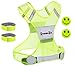 Reflective Running Vest with Pockets - for Jogging, Cycling Safety. BONUSES - Reflector Arm Bands & High Vis Stickers - Fully Adjustable - Hi Vis Gear for Men, Women