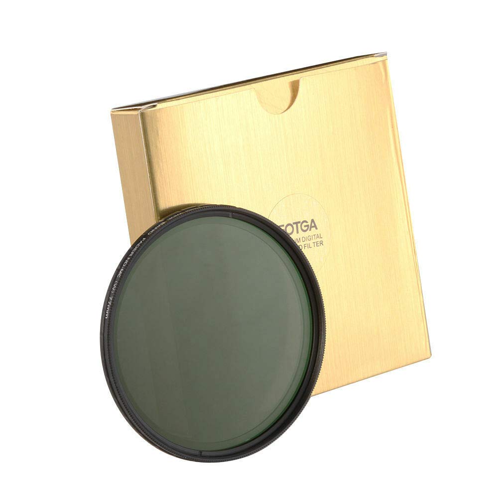 Fotga 58 mm Ultra Slim Multi-Coating MC Fader Variable ND Neutral Density Lens Filter ND2 to ND400,Optical Matt Frame, with Hard Stops