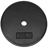 Yes4All 1-inch Cast Iron Weight Plates for Dumbbells - Standard Weight Disc Plates (20 lbs, Single)