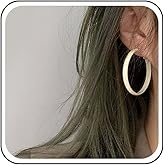 Andelaisi Boho Large Circle Hoop Earrings Big Hoop Circle Earrings Vintage Circle Dangle Hoop Earrings Hollow Circle Geometric Earrings Jewelry for Women