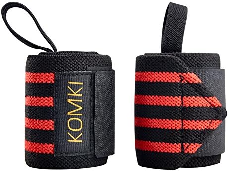 Fitness Wrist Wraps ,Komki Braces Belt Protector for Weightlifting Powerlifting Strength Training One Size Wrist Support for Men and Women