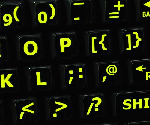 GLOWING FLUORESCENT ENGLISH UK LARGE LETTERING KEYBOARD LABLES