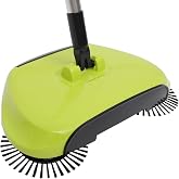 Healifty Manual Floor Sweeper, 3-in-1 Push Cleaner with Dustpan Bin | Clean Crumbs, Dust and Pet Hair without Power Adjustable Handle and Rotating Brushes Work on Tile, Hardwood and Carpet Floors