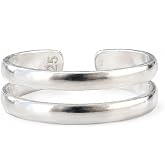 MiYa Jewelry Sterling Silver Toe Ring, Adjustable Open Band, Handmade | Fits Toe, Knuckle or Pinky Ring | One Size Fits Most | Comfortable to Wear | Minimalist Style | Water Resistant