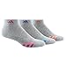 adidas Women's Cushioned Low Cut Socks (3-Pair), Heather Light Onix/Bold Pink/Shock Blue/Intense Or, Medium, (Shoe Size 5-10)