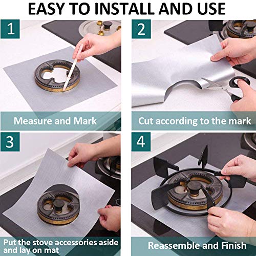 Stove Burner Covers Triple Thickness 0.3MM, 10 Pack Nonstick Gas Range