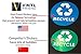4 Pack Recycle and Trash Sticker Decals to Organize Your Trash - 4in Circle - for Garbage cans and Recycle Bins - Laminated Premium Vinyl Decal (Blue, Small)
