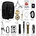 FUNANASUN Emergency Survival Kit, 15 in 1 Tactical Gear Tool with Pouch Holster, Fire Starter, Survival Bracelet, Emergency Blanket, Tactical Pen, Water Bottle Clip for Adventure, Outdoors, Camping