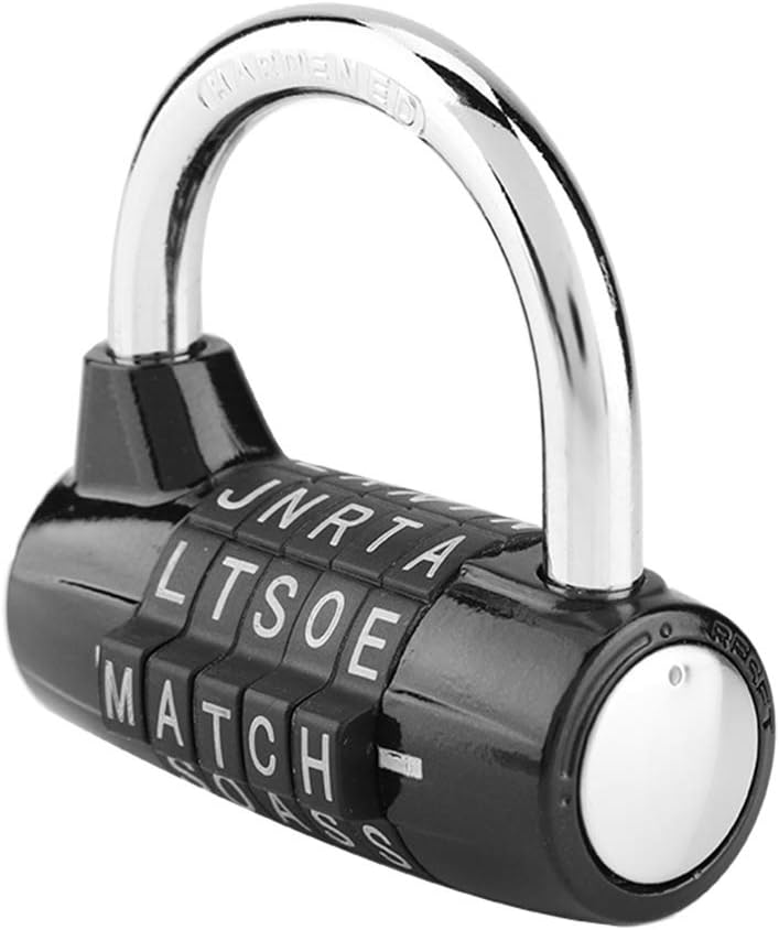 Combination Padlock with 5-Digit line Code - Password Security Lock for Travel Suitcase, Gym Locker(Black) - Image 3