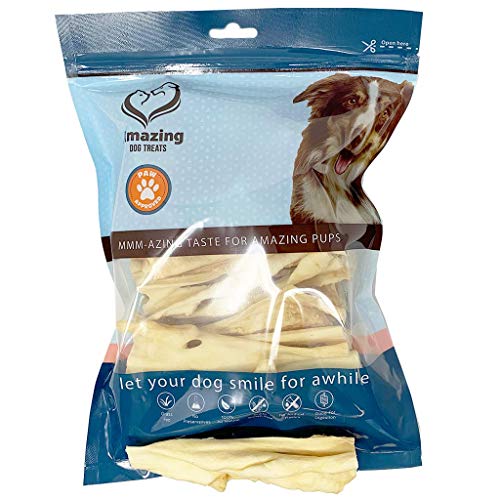 Amazing Dog Treats Lamb Cheek Meat Strips - Natural Lamb Rawhide Alternative - (11 oz) -20 Pack Average