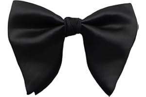 Lovacely Mens Oversized Satin Silk Bow Tie Solid Color Formal Tuxedo Big Bowtie
