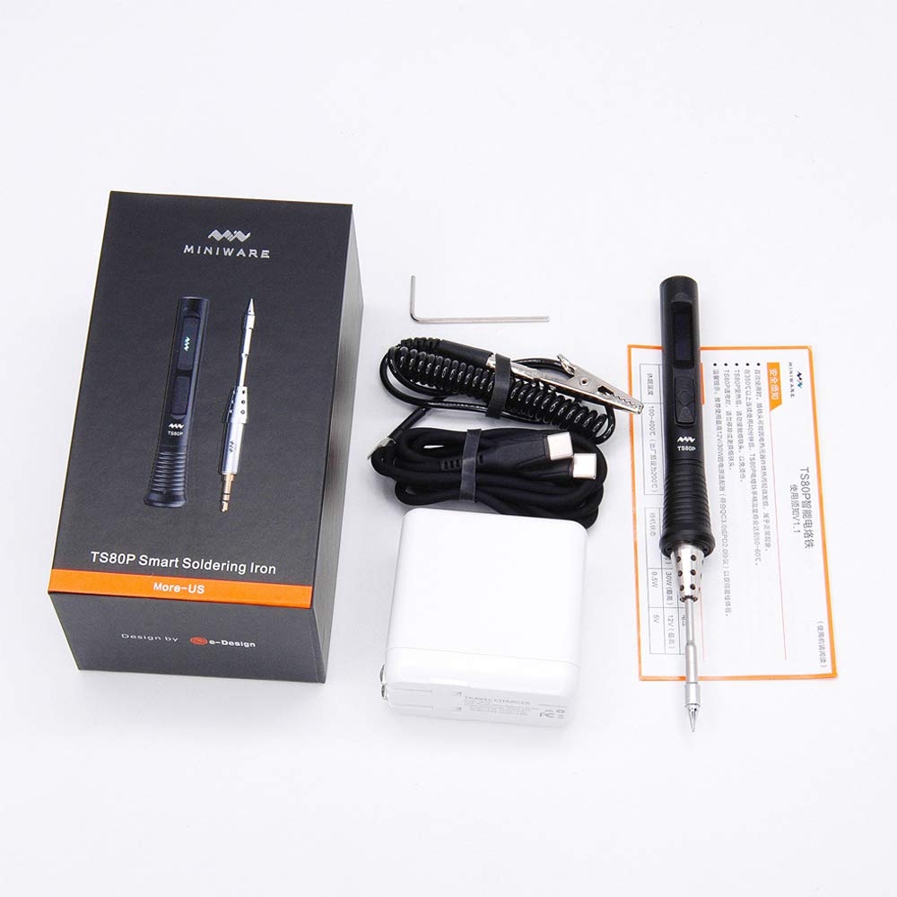 LQKYWNA TS80P Soldering Iron Set with B02 Tip Fast Heating Temperature Pocket-Size Smart Mini Portab