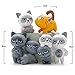Kalolary 6Pcs/Set Cute Unhappy Cat Doll Statue DIY Mini Cartoon Figure Fairy Garden gnome Home Décor Accessorie, Baby Room Decoration Kids Gifts