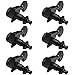 Domybest 6pcs Right Inline Guitar String Locking Tuners Tuning Pegs Machine Heads Black