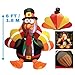 6 Foot Thanksgiving Inflatable Turkey; LED Light Up Inflatable Turkey with Pilgrim Hat Perfect for Thanksgiving Autumn Decorations by Joiedomi
