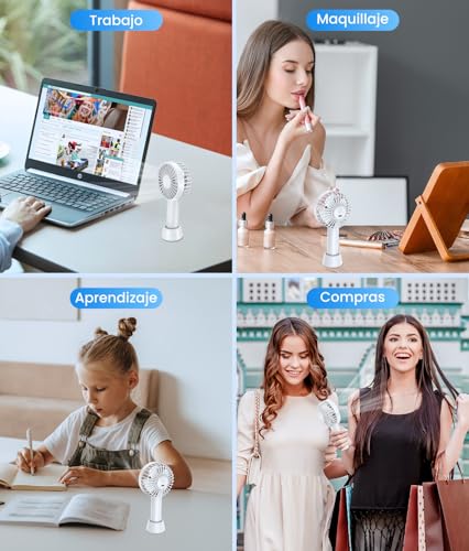 PALATALA Portable Mini Handheld Fan, 5 Speed Silent USB Portable Fan, Ventoinha Rechargeable Small Battery Operated Fan, Fans Table Desk for Office, Travel