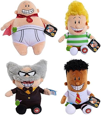 Captain Underpants Set of 4 Collectible Plush Talking Figures: Professor Poopypants, Captain Underpants, George &amp; Harold 7"