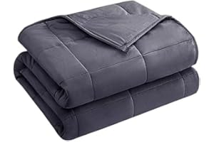 yescool Weighted Blanket for Adults (20 lbs, 60” x 80”, Grey) Cooling Heavy Blanket for Sleeping Perfect for 190-210 lbs, Que