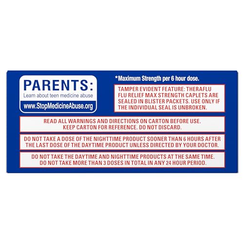 THERAFLU MAX STRENGTH FLU SYMPTOM RELIEF – 20 CAPLETS PLUS THERAFLU MAX STRENGTH NIGHTTIME FLU MEDICINE FOR FLU SYMPTOM RELIEF- 20 CAPLETS COMBO PACK