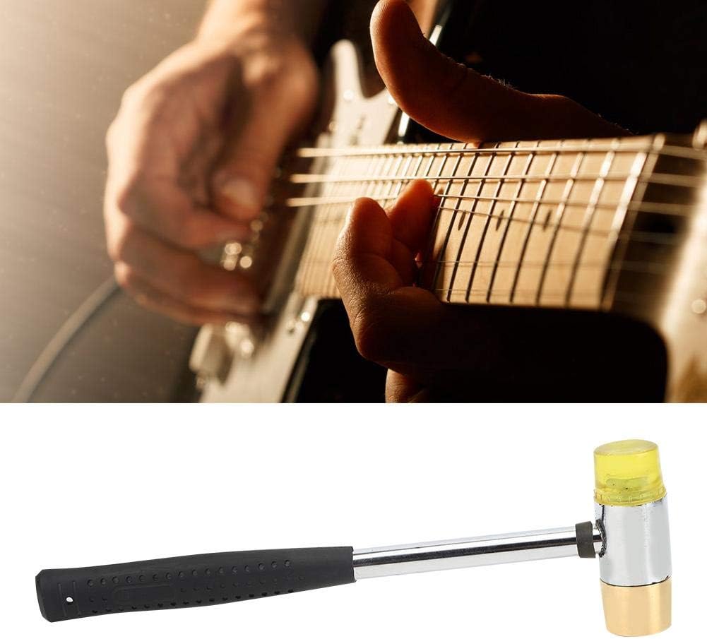 Guitar Hammer Guitar Fret Hammer with 26mm Hemispherical Brass Head with Flat UHMW Plastic Head (Yellow + Gold) Musical Instrument Accessories - Image 5