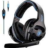 Sades SA-810 Multi-platform Compatible Over-Ear Stereo Bass Gaming Headphone with Noise Isolation Microphone - Black