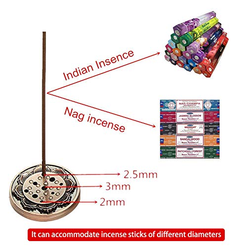 DK177 Incense Stick Holder Brass Lotus Inscent Coil Burner Disc for Resin Granular Powder Ash Catcher Cinnamon Organic Citronella Dish (Rose Gold)