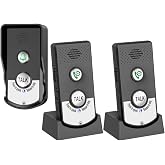 2 Way Wireless Doorbell Intercom Indoor Outdoor, 3280ft Long Range Door Intercoms System for Home with Waterproof Cover Rechargeable Battery 38 Ringtones 3 Adjustable Volume （3 Pack）