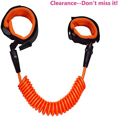 Anti-lost Band Safty Harness Wrist Link for Children Skin Friendly Anti Pricking Cotton Wrist Strap Walking Hand Belt (Orange)
