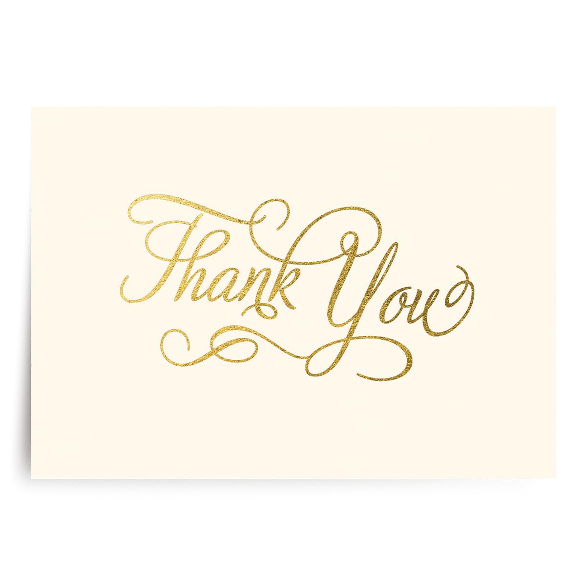 DESIGNERGREETINGS Bulk Blank Thank You Cards for Any Occasion, Gold Foil Embossed Script (100 Foil-Embossed Thank-You Notes and Envelopes), White, 100 ct (000-06920-001)