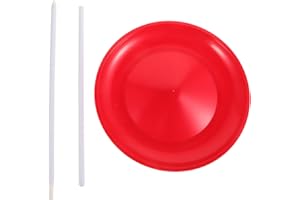 HEMOTON Spinning Plate with Stick Juggling Plate Props for Adults Kids Beginners Circus Skills Training and Performance Toy 9