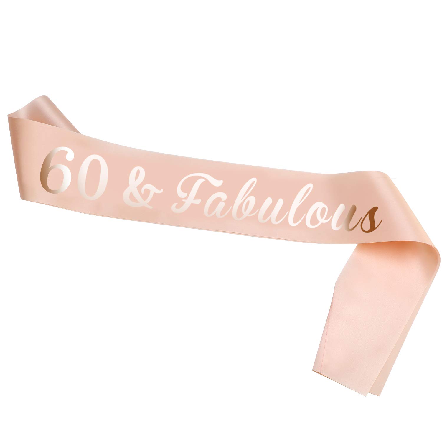 HOWAF Rose Gold 60th Birthday Sash, Fabulous Satin Sash for 60th Decorations, Women's 60 Birthday Gift, One Size โ image 1