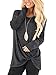 YOINS Women Tops Crossed Front Twist Design Round Neck Long Sleeves Knits Tees Loose Fit Irregular Hem Fashion T-Shirts AA-Dark Grey XL