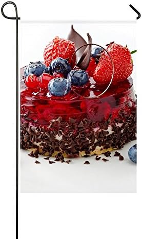 ENEVOTX Ant Garden Flag Jelly Strawberry Blueberry Chocolate Cake Dessert 12x18 Inches(without Flagpole)