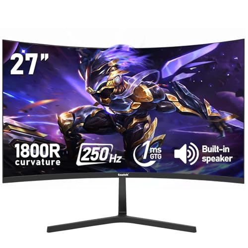 Gawfolk 27 Inch 250Hz Curved Gaming Monitor