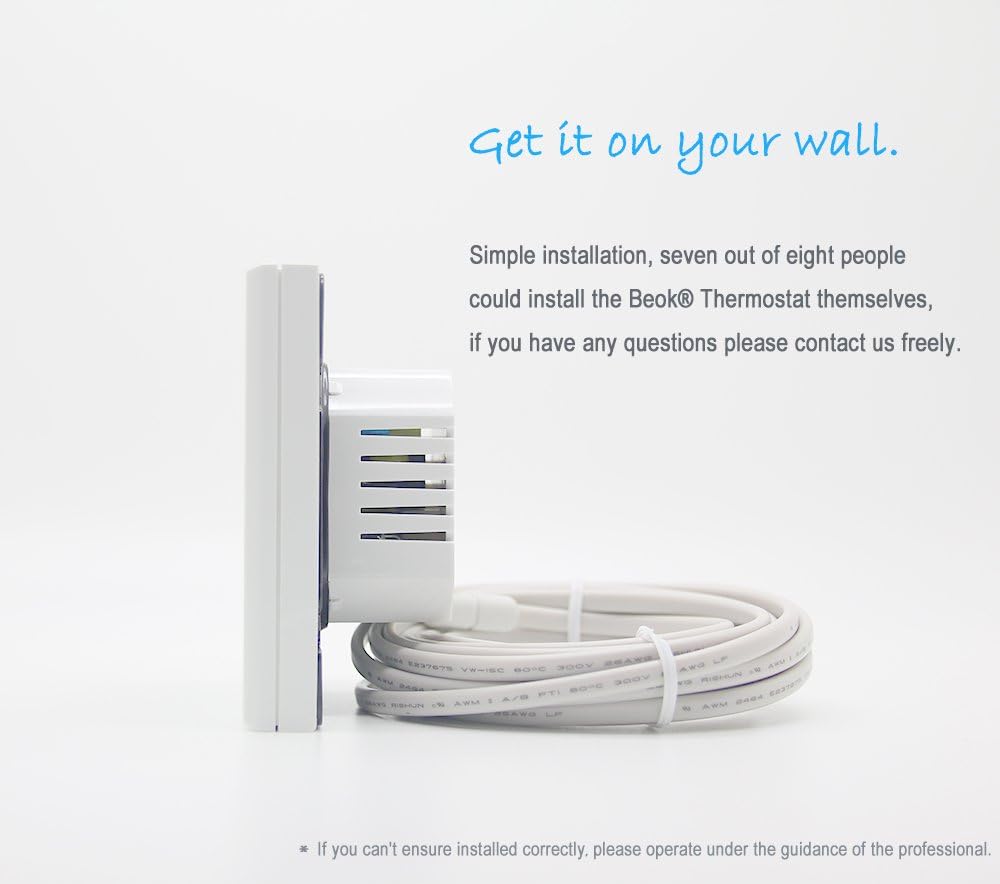 1 7 Programmable Smart App Control 16a 2 6 Beok Tds23wifi Ep Digital Room Thermostat Underfloor Electrical Heating With Touchscreen Floor Sensor Underfloor Temperature Controller Heater With 5