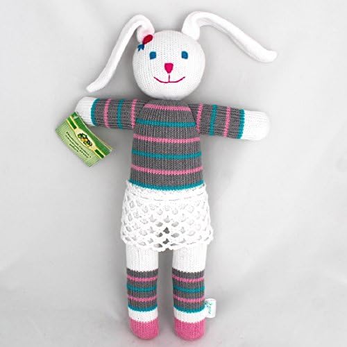 Organic Washable Stuffed Knitted Girl Bunny Marta 13.4″