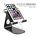 MoKo Tablet Stand, Universal 210 Degree Multi-Angle Rotatable Aluminum Smartphone Tablet Desktop Cradle Holder for iPad Pro 11 2018/10.5/9.7/Mini, iPhone X/8/8 Plus, Galaxy S9/S9 Plus, Black