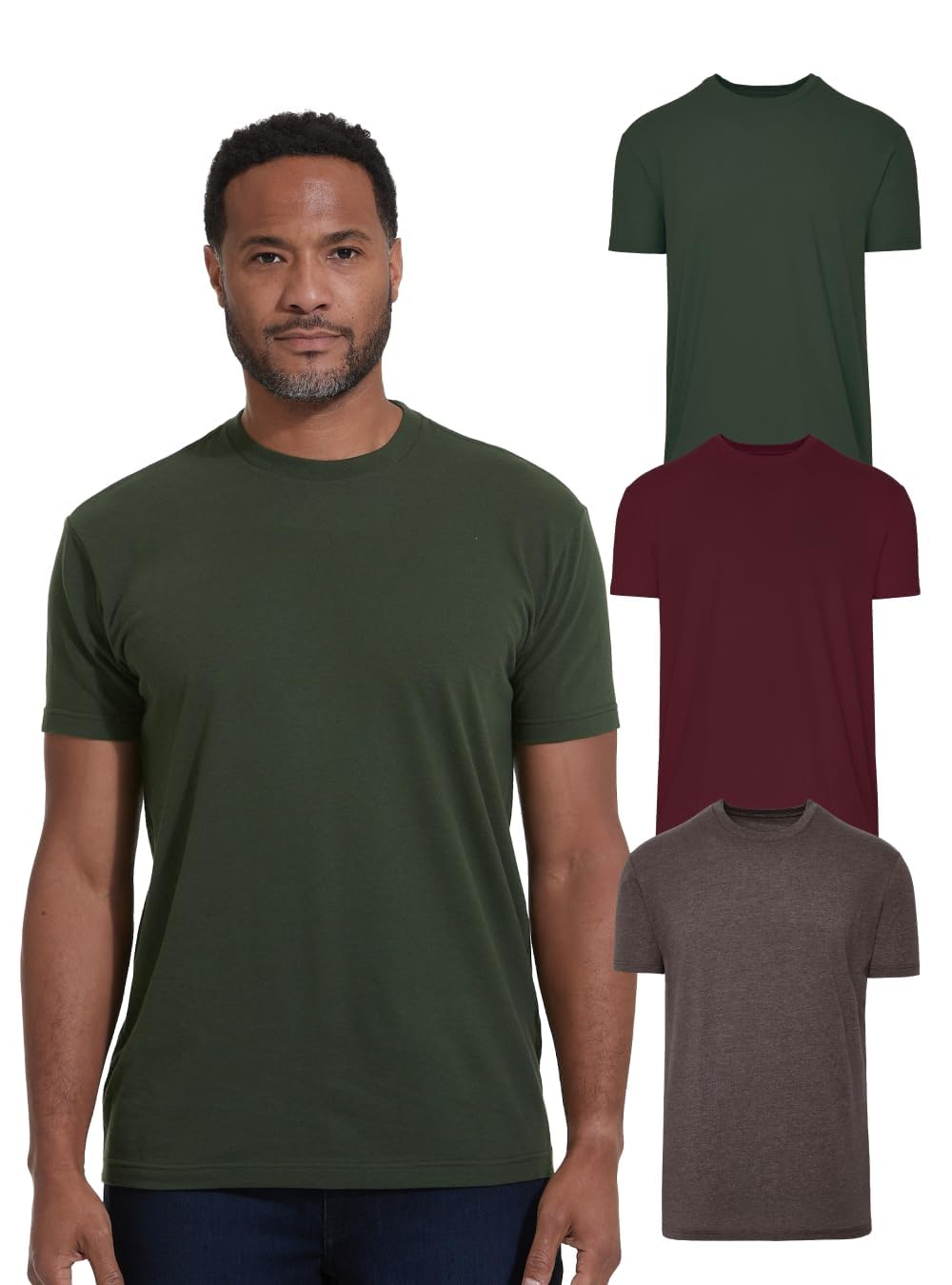 Photo 1 of ** ONLY 2**
True Classic Mens T-Shirts – Short Sleeve Crew Neck T Shirts for Man, Cotton Blend Plain Novelty Men's T-Shirts, Pack of 3, Variety, L