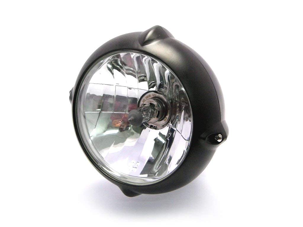 Alchemy Parts 6.7" 12V / 55W Matt Black Bottom Mount Motorcycle Motorbike Trike Headlight