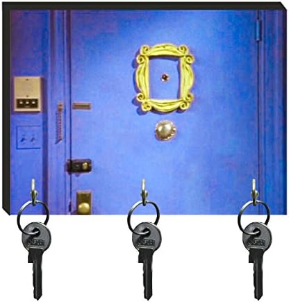 Key Holder &amp; Wood Mounted Key Rack, Hook, Organizer, Storage, Wall Art (Friends TV Show) (5,5"x8")