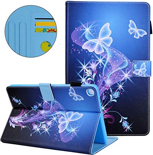 Case Fit Samsung Galaxy Tab A 10.1 (2019) SM-T510/T515, Popbag Cute Cartoon Cover PU Leather Slim Lightweight Case for Samsung Galaxy Tab A 10.1 (2019) SM-T510/T515 Tablet, Dream Butterfly