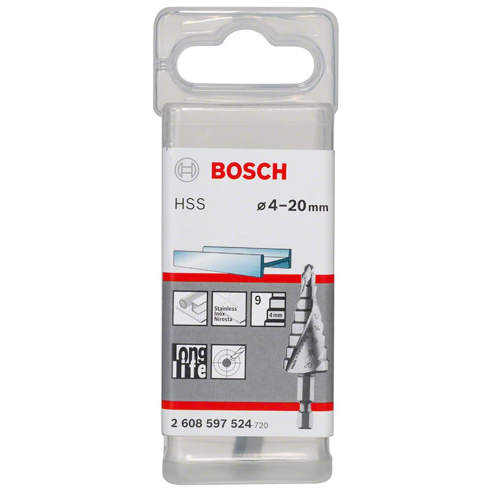 Bosch Accessories 2608597524 4/6/8/10/12/14/16/18/20 mm HSS Step with 1/4-Inch Hex Drill Bits