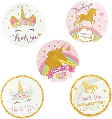 Birthday Round Circle Labels Stickers Thank You Party Favors Pink and Glitter Theme Party Decoration Suppliers