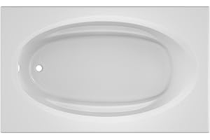 Jacuzzi SIGNATURE Acrylic Drop-In Bathtub, Soaking Sanctuary, Slip Resistant, Universal Drain Placement, 72" (L) x 42" (W), Oval In Rectangle, White