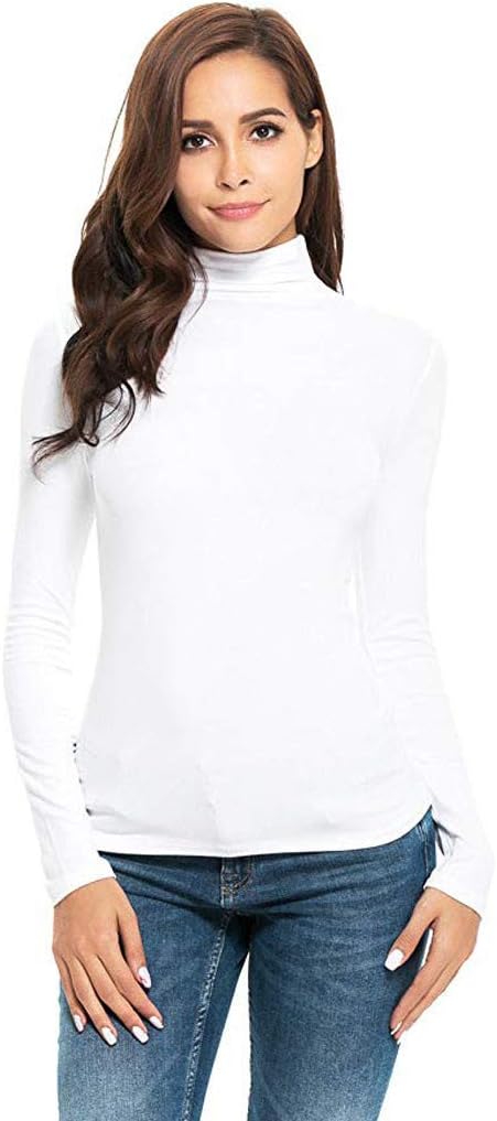 Sonnena Women Sexy Slim Stretch Polo Turtle Neck Long Sleeve Casual Print Jumper Tops T-Shirt