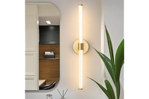 Gednbo LED Bathroom Light Fixtures Gold Bathroom Vanity Lights Over Mirror 360° Full Lighting Dimmable LED 22 inch Vanity Lig