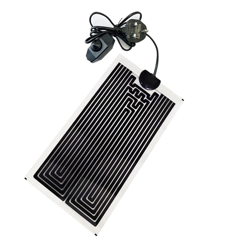 GERUI heating pad for glass containers, adjustable heating pad for reptiles with temperature control for reptiles, snakes, lizards, geckos, spiders, caterpillars, aquarium (7W)