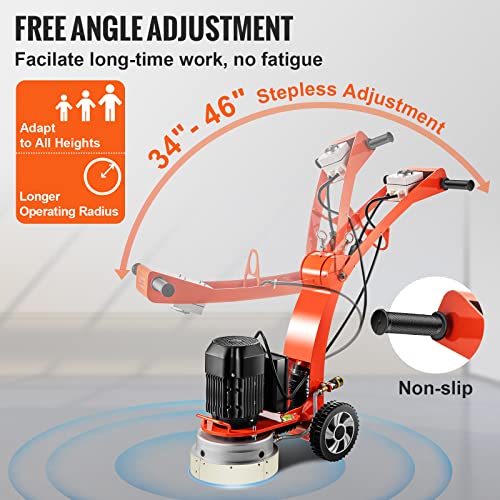 VEVOR Electric Concrete Floor Grinder 10" WalkBehind Grinder 1.5HP