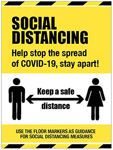 Social distancing sign - Help stop the spread of COVID-19, stay apart floor graphic 600x400mm