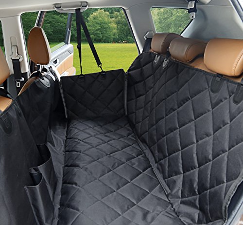 MOKOQI Pet Car Seat Cover with Side Flaps, Universal Waterproof Dog Back Soft Seat Covers Hammock Cat Car Bench Non-Slip Protector for Trucks SUV Car Family Travel